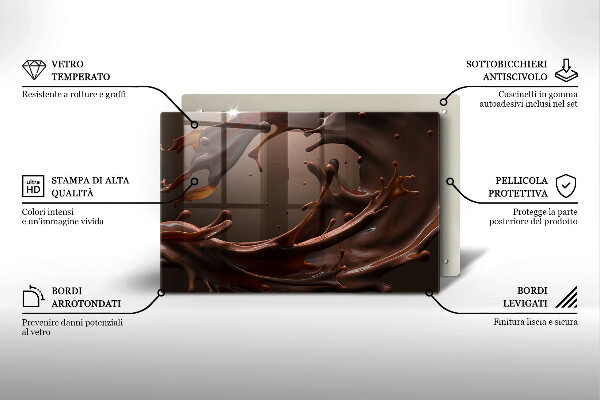 Skleněná deska za sporák Tekutá čokoláda
