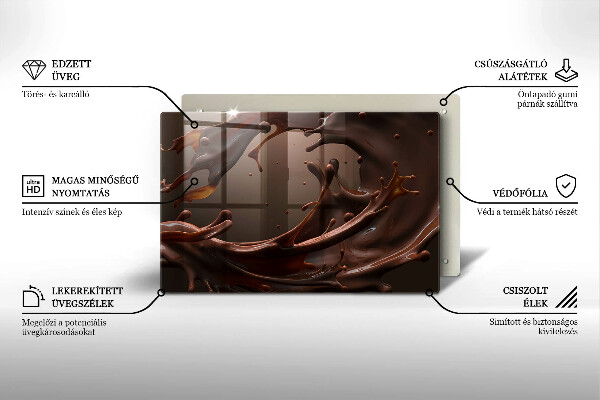 Skleněná deska za sporák Tekutá čokoláda