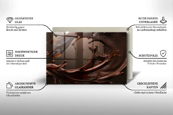 Skleněná deska za sporák Tekutá čokoláda
