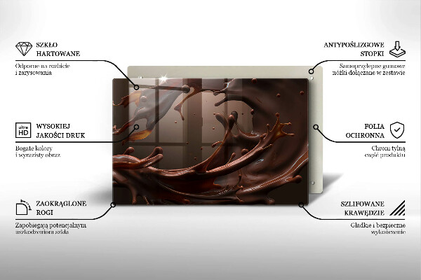 Skleněná deska za sporák Tekutá čokoláda