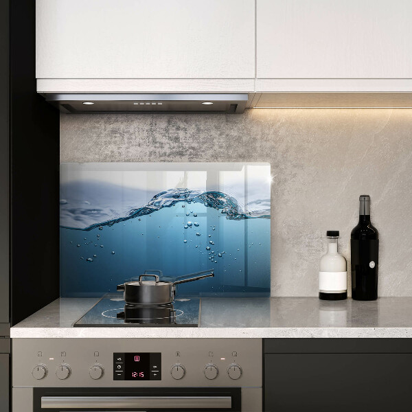 Skleněná deska za sporák Modrá voda