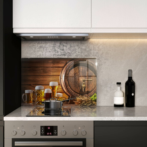 Skleněná deska za sporák Sud piva