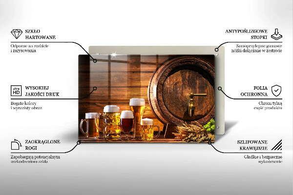 Skleněná deska za sporák Sud piva