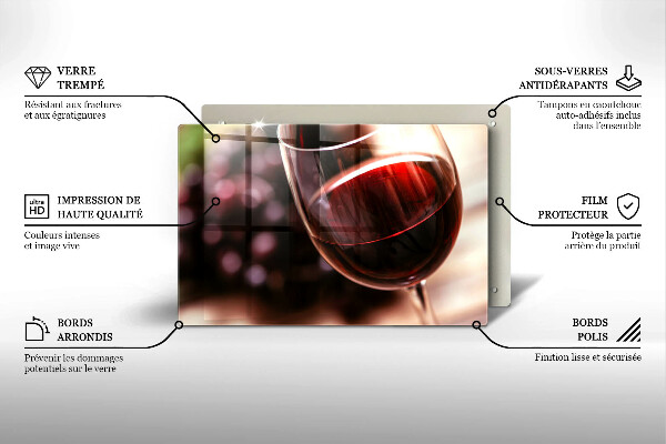 Skleněná deska za sporák Sklenka červeného vína