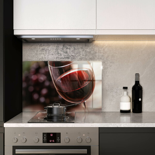 Skleněná deska za sporák Sklenka červeného vína