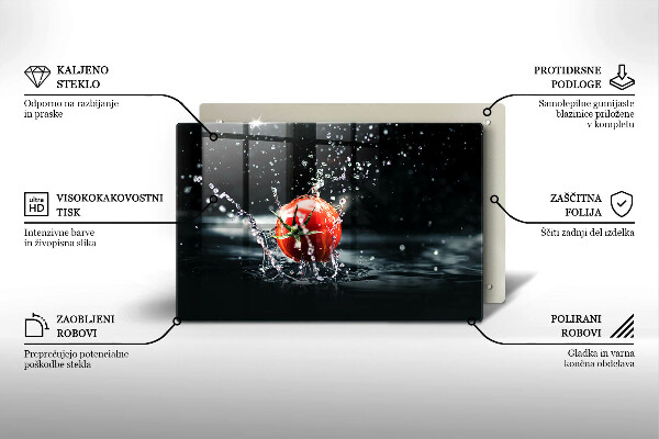 Skleněná deska za sporák Rajče ve vodě