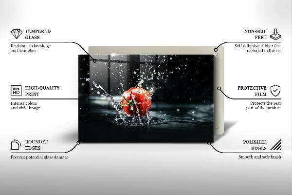 Skleněná deska za sporák Rajče ve vodě