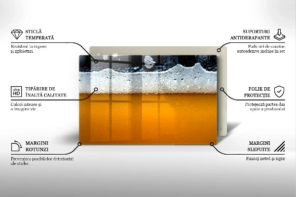 Skleněná deska za sporák Pijte pivní pěnu