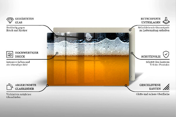 Skleněná deska za sporák Pijte pivní pěnu