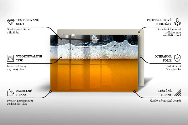 Skleněná deska za sporák Pijte pivní pěnu