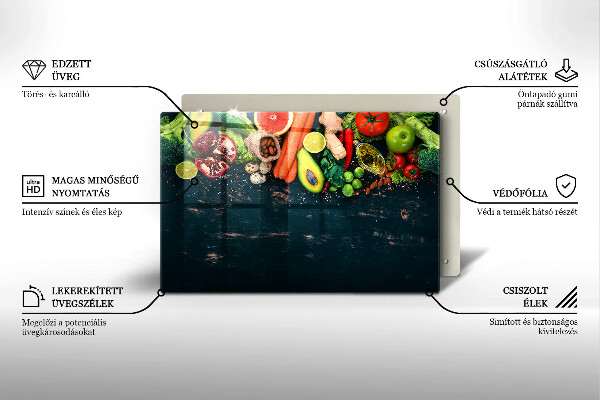 Skleněná deska za sporák Ovoce a zelenina