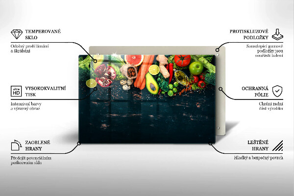 Skleněná deska za sporák Ovoce a zelenina