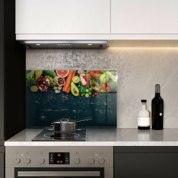 Skleněná deska za sporák Ovoce a zelenina