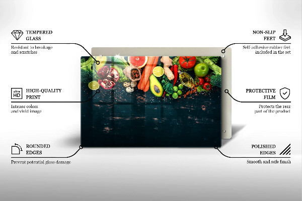 Skleněná deska za sporák Ovoce a zelenina