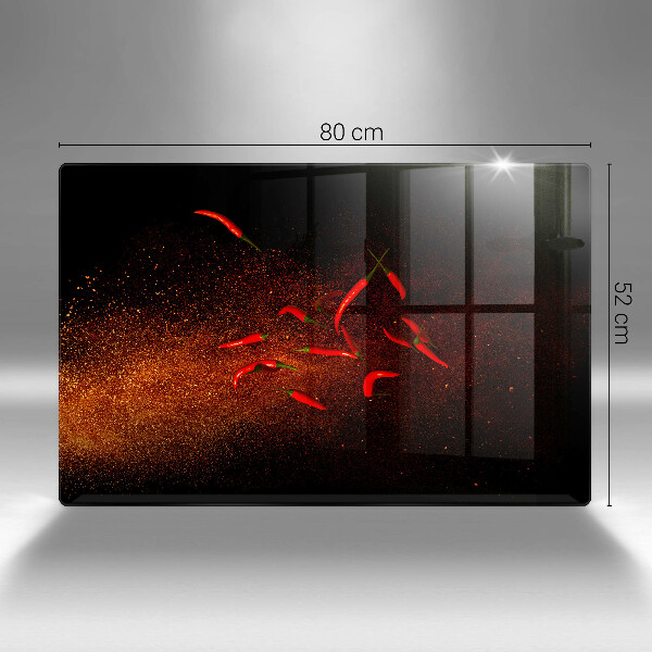 Skleněná deska za sporák Pálivé chilli papričky