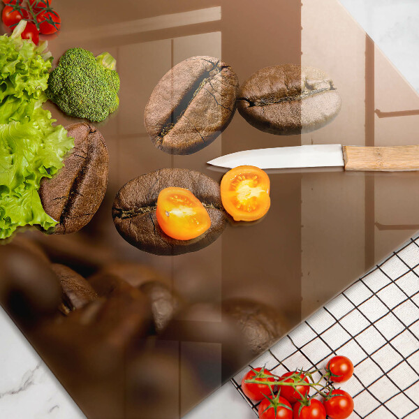 Skleněná deska za sporák Kávová zrna