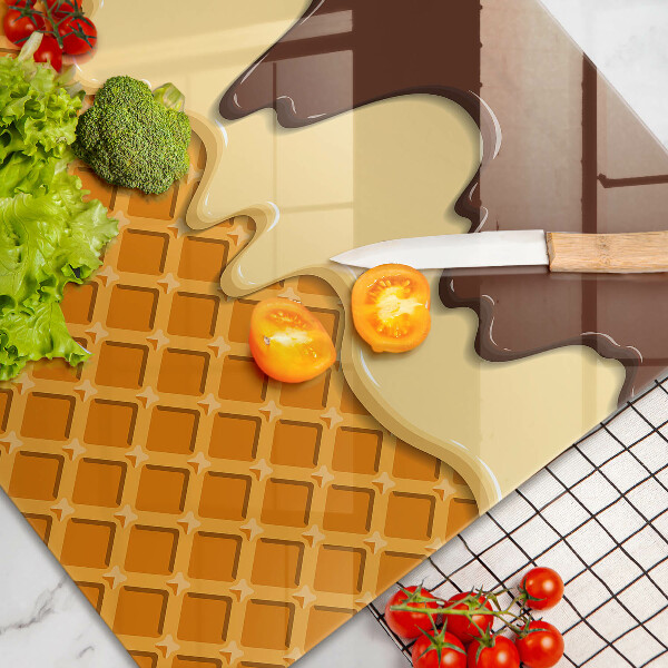 Skleněná deska za sporák Ilustrace kornoutu zmrzliny