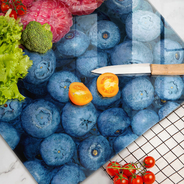 Skleněná deska za sporák Plody maliny a borůvky