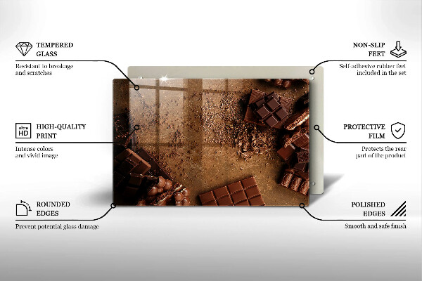 Skleněná deska za sporák Čokoládové sladkosti