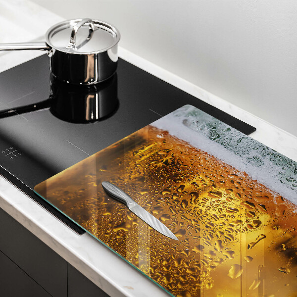 Skleněná deska za sporák Mokrá sklenice piva