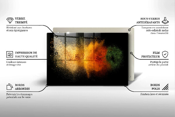 Skleněná deska za sporák Barevné koření