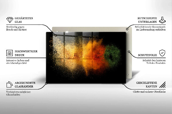 Skleněná deska za sporák Barevné koření