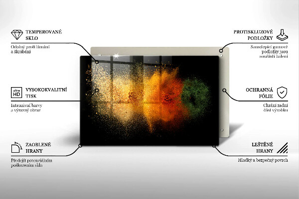 Skleněná deska za sporák Barevné koření