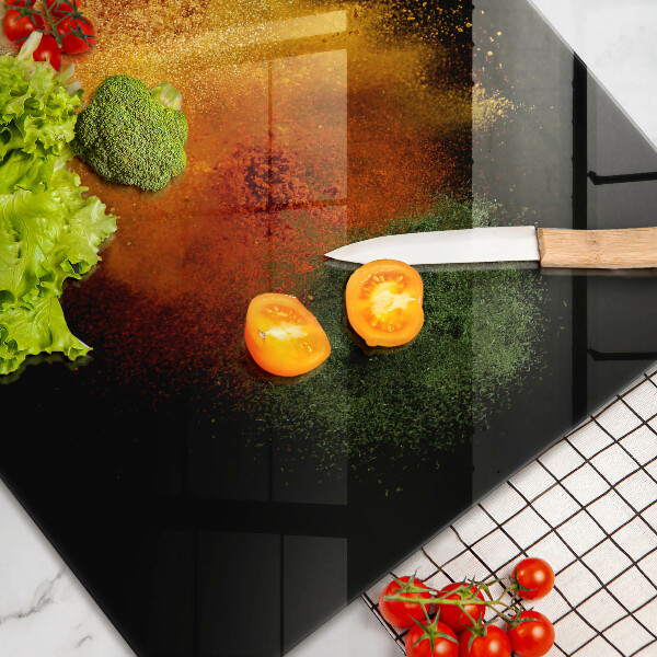 Skleněná deska za sporák Barevné koření