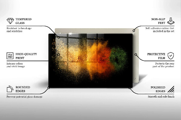Skleněná deska za sporák Barevné koření