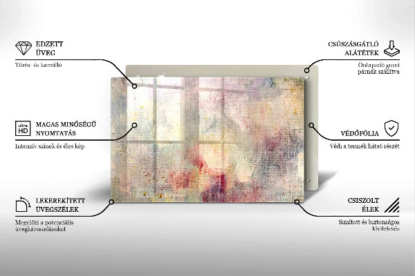 Skleněná deska za sporák Malování textury pozadí