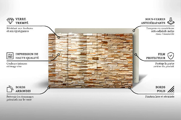 Skleněná deska za sporák Textura dekorativních kamenů