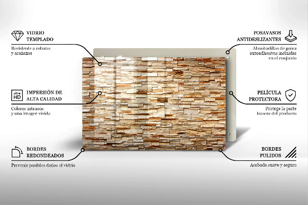 Skleněná deska za sporák Textura dekorativních kamenů