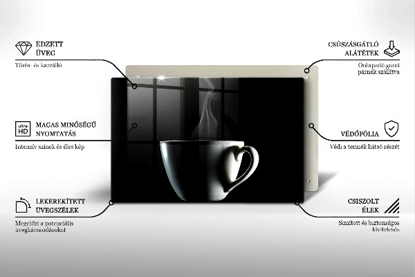 Skleněná deska za sporák Šálek čaje