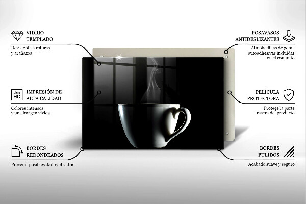 Skleněná deska za sporák Šálek čaje