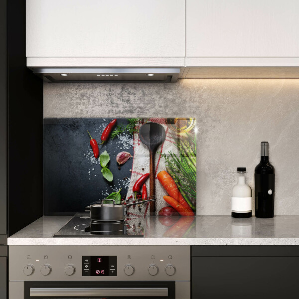 Skleněná deska za sporák Kuchyňské jídlo