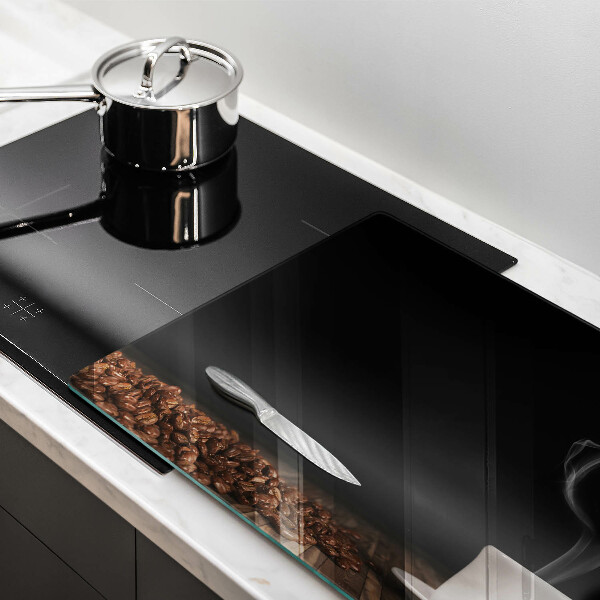 Skleněná deska za sporák Srdce šálku kávy