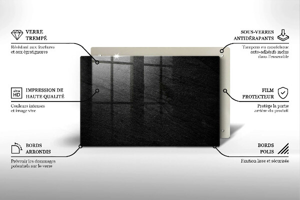 Skleněná deska za sporák rock textury