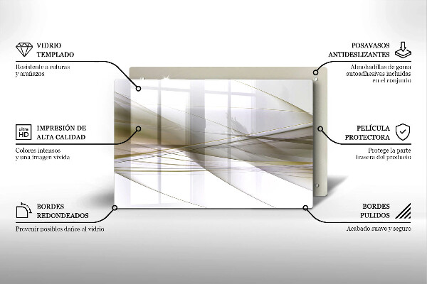 Skleněná deska za sporák Abstraktní linie designu
