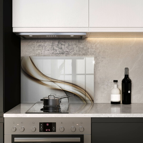 Skleněná deska za sporák Měkké linie abstrakce