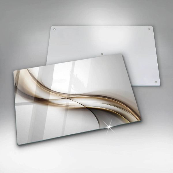 Skleněná deska za sporák Měkké linie abstrakce