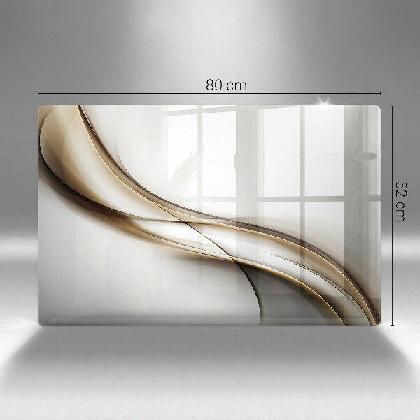 Skleněná deska za sporák Měkké linie abstrakce