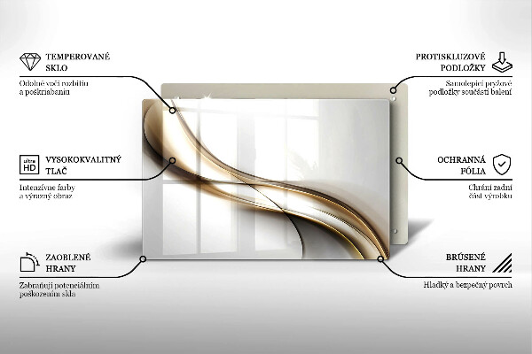 Skleněná deska za sporák Měkké linie abstrakce