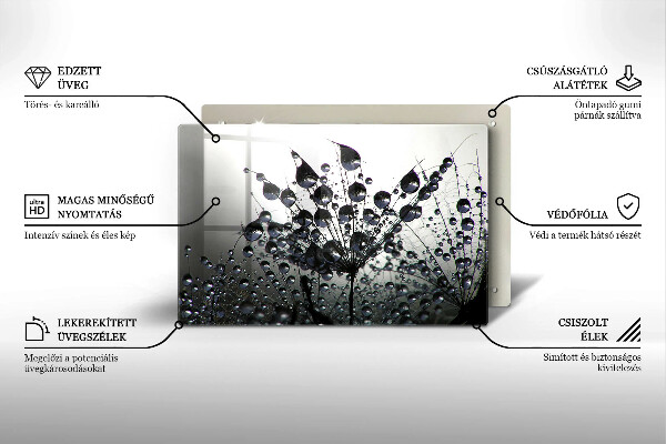 Skleněná deska za sporák Pampelišky a rosa