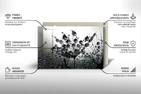 Skleněná deska za sporák Pampelišky a rosa