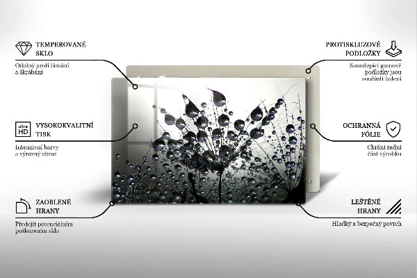 Skleněná deska za sporák Pampelišky a rosa