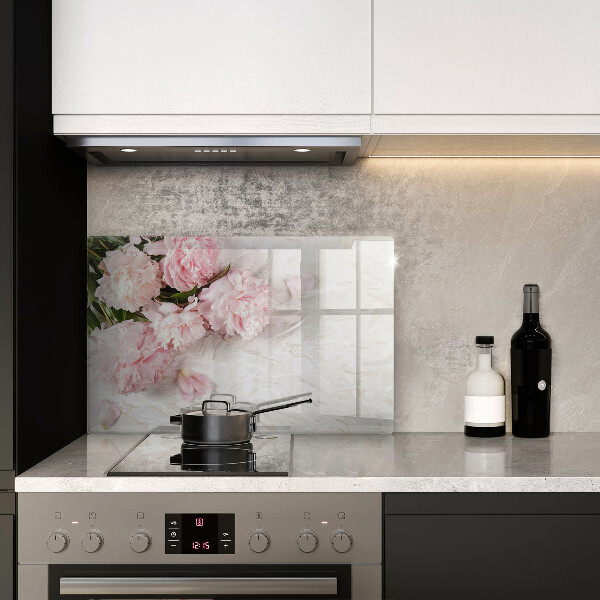 Skleněná deska za sporák Jemné květy růží