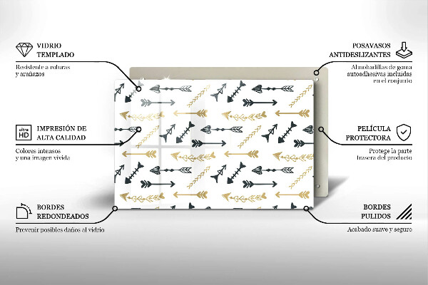 Skleněná deska za sporák Vzor boho šipky