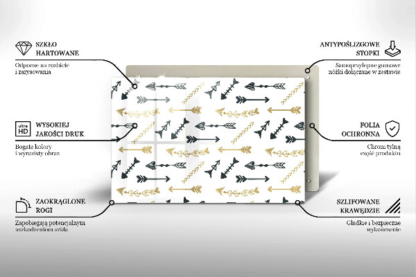 Skleněná deska za sporák Vzor boho šipky