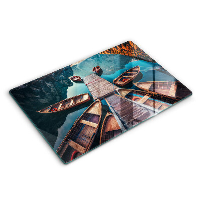 Skleněná deska za sporák Lodě na jezeře