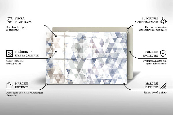 Skleněná deska za sporák Vzor trojúhelníků